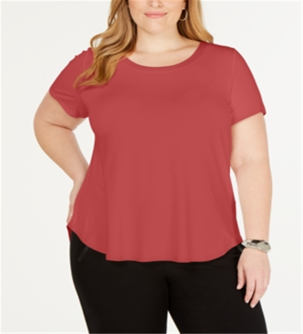 Camiseta feminina Alfani Plus com acabamento em cetim, tamanho 3X, vermelha