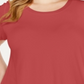 Camiseta feminina Alfani Plus com acabamento em cetim, tamanho 3X, vermelha