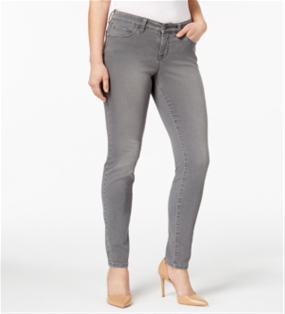 Jeans skinny feminino estilo &amp; co, tamanho 4 P, tamanho pequeno e curvilíneo, cinza