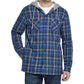 Jaqueta xadrez vintage masculina à prova de intempéries, azul, tamanho médio