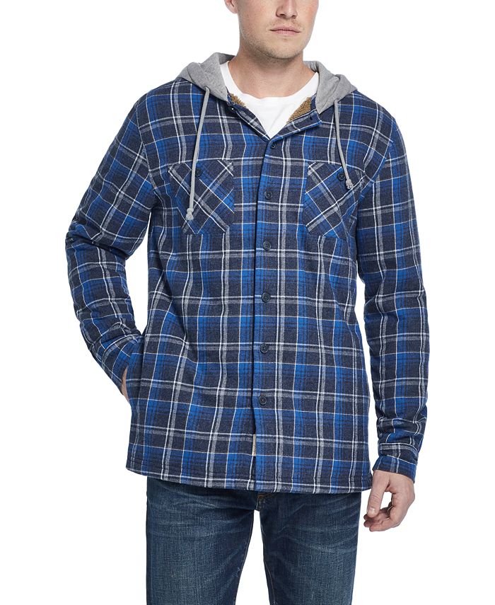 Jaqueta xadrez vintage masculina à prova de intempéries, azul, tamanho médio