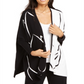 Alfani Cardigan Poncho Feminino Bicolor Aberto Frente Preto Tamanho XX-G