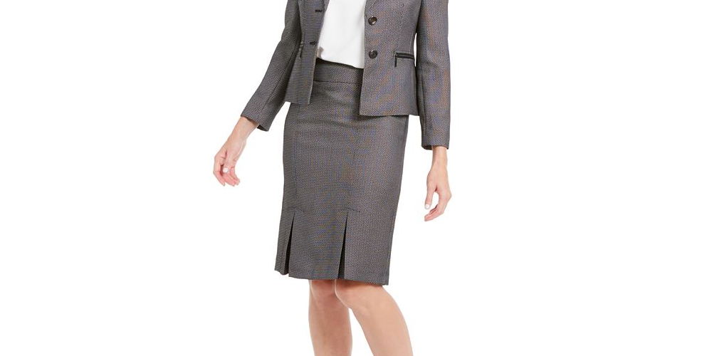 Le Suit Saia plissada feminina, preta, tamanho 2, pequena