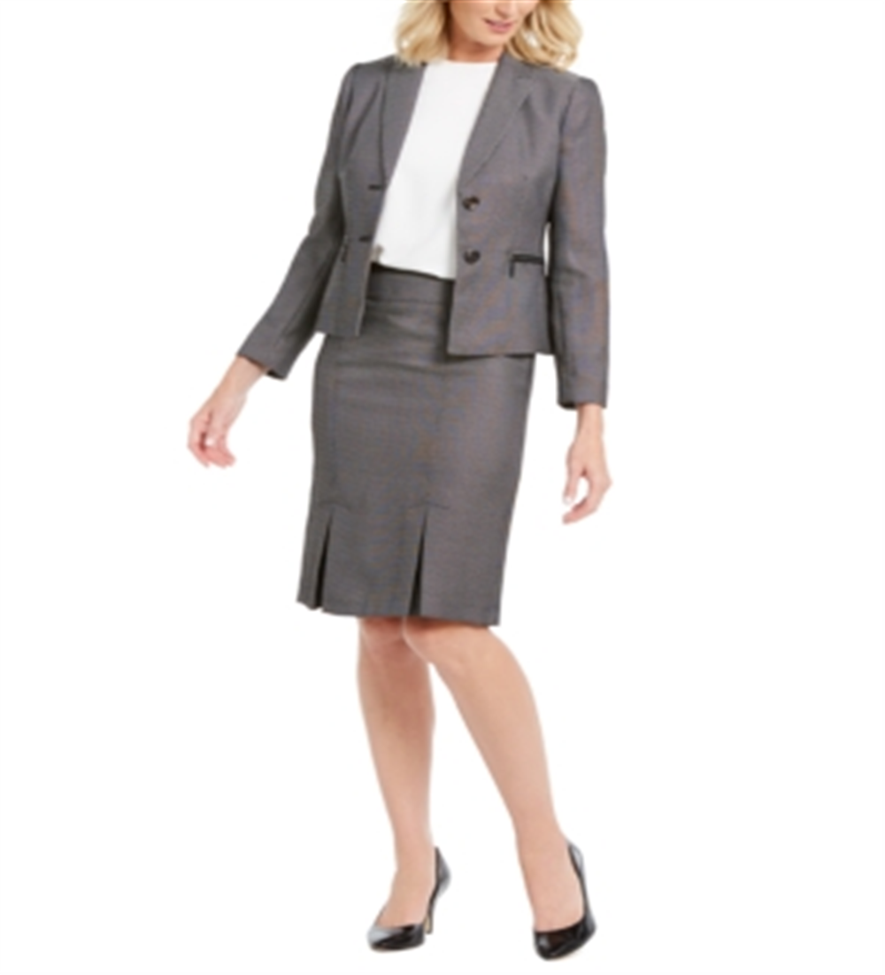 Le Suit Saia plissada feminina, preta, tamanho 2, pequena