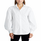 Camisa Ralph Lauren Feminina de Algodão Broadcloth Branca Tamanho Grande
