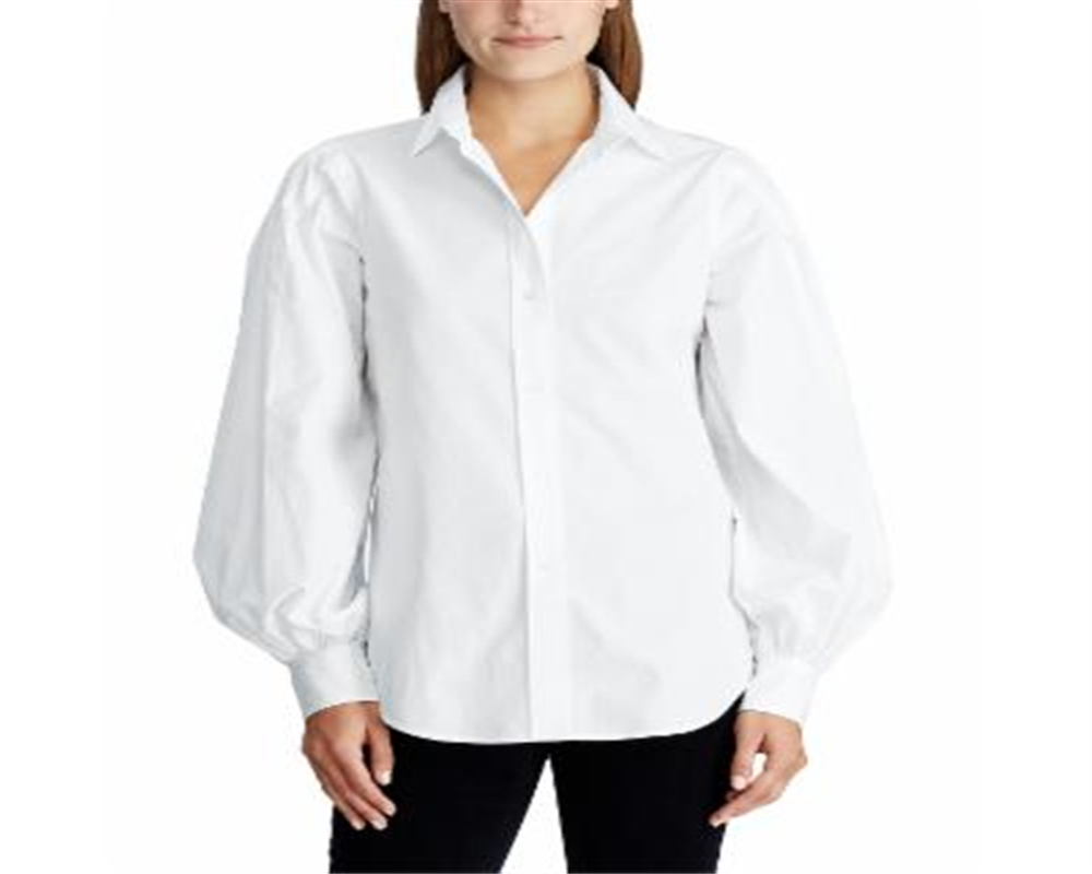 Camisa Ralph Lauren Feminina de Algodão Broadcloth Branca Tamanho Grande