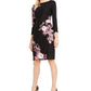 INC Iternational Concepts Vestido Feminino Floral Manga Longa Decote Canoa Comprimento Joelho Bodycon Preto Tamanho P