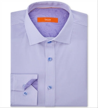 Camisa listrada pied-de-poule masculina Tallia com botões, roxa, tamanho 34-35