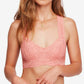 Sutiã estilo nadador feminino Free People, cor rosa, tamanho extrapequeno