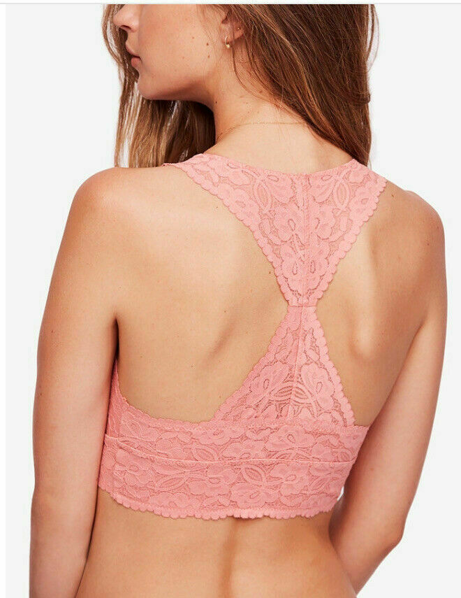 Sutiã estilo nadador feminino Free People, cor rosa, tamanho extrapequeno