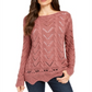Suéter feminino de malha Pointelle com bainha recortada, estilo &amp; Co, rosa, tamanho XS