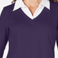 Blusa feminina Karen Scott de algodão com camadas, roxa, tamanho XXG