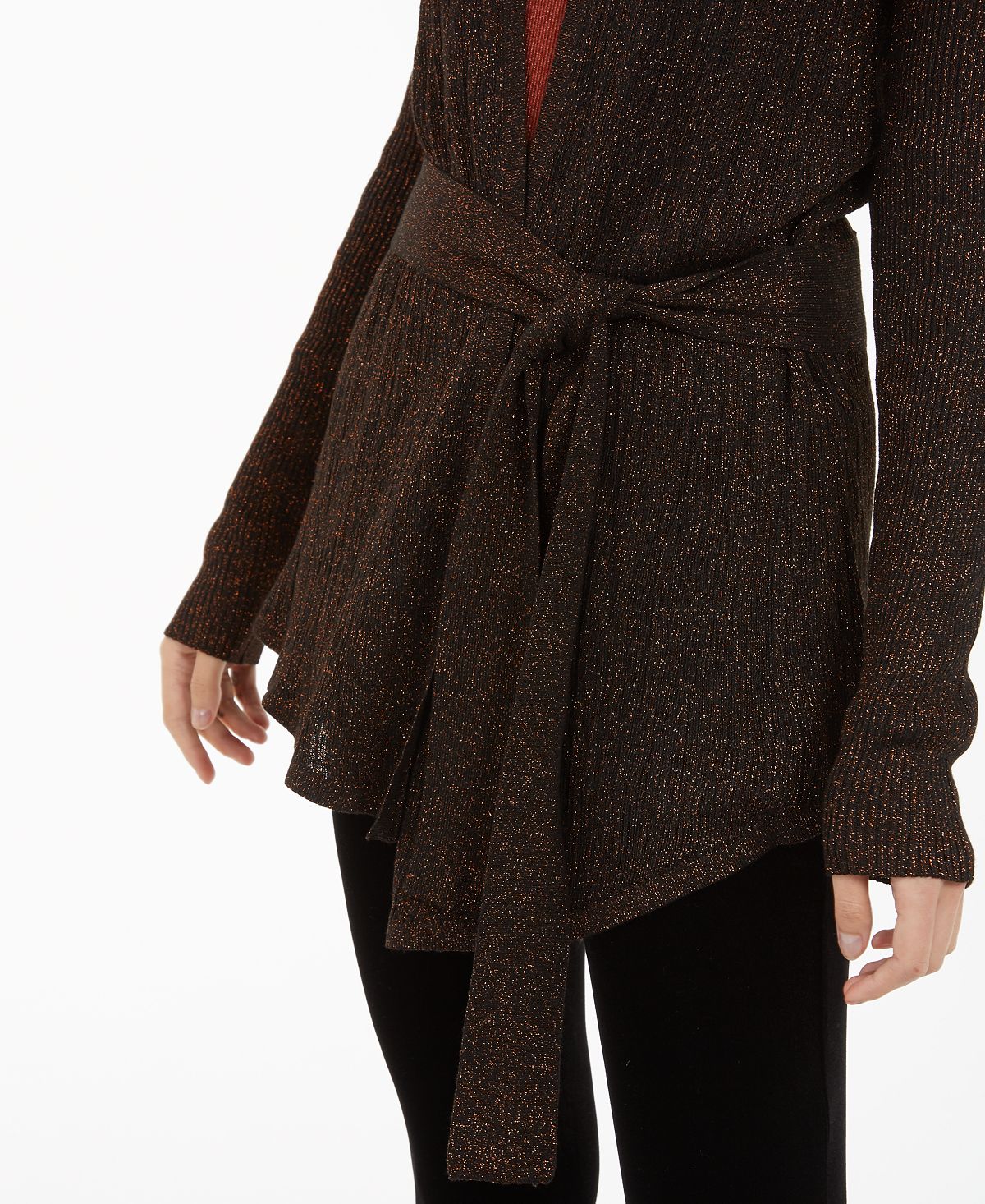 Cardigan metálico feminino INC International Concepts marrom tamanho XX-G