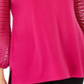 Blusa feminina com manga bufante JM Collection, rosa, tamanho pequeno