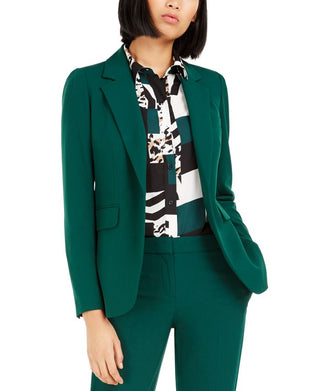 Blazer feminino Bar III com um botão, verde, tamanho 16