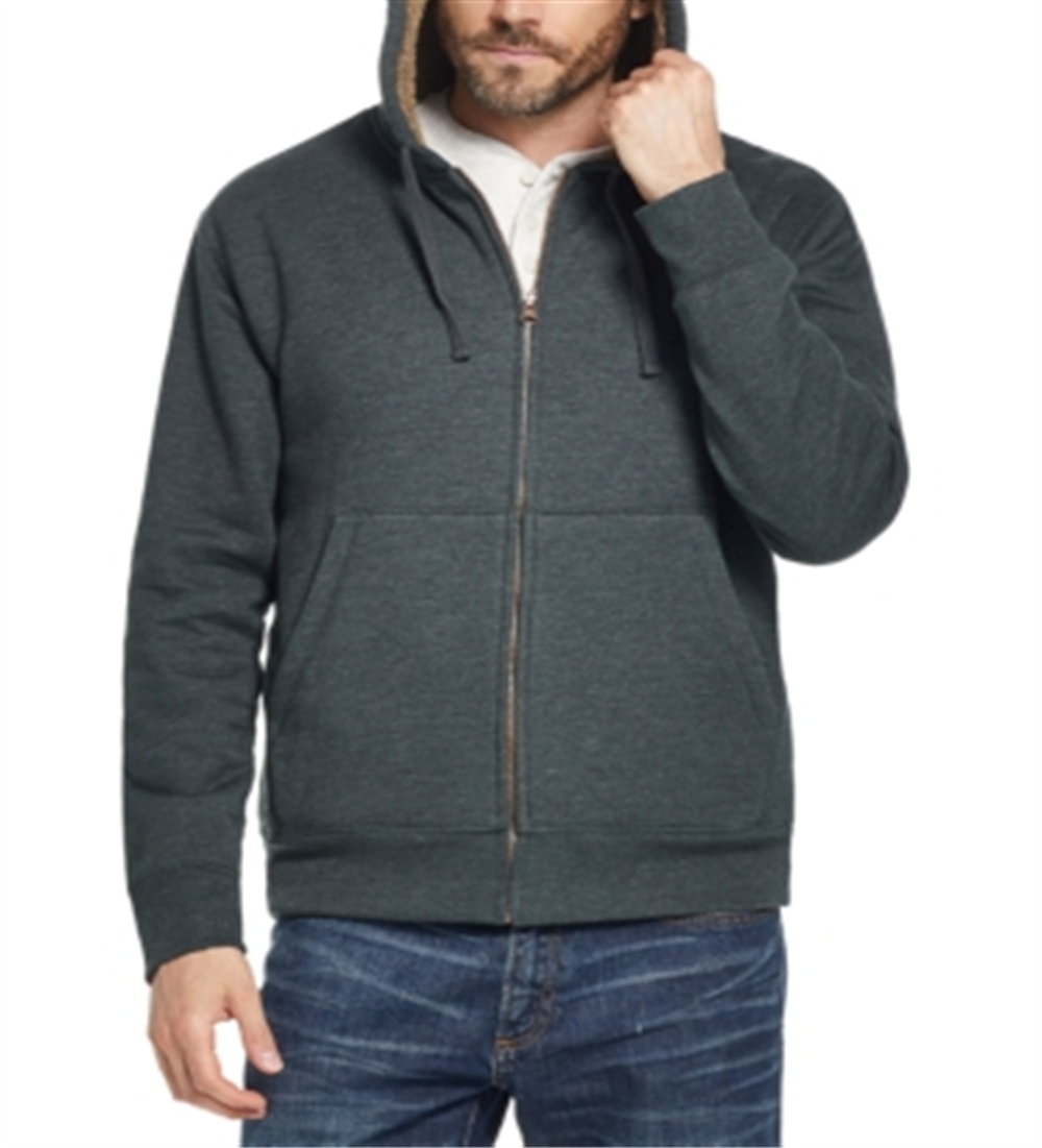 Moletom com capuz masculino vintage à prova de intempéries com forro de lã verde tamanho GG