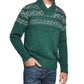 Suéter masculino vintage à prova de intempéries com gola xale jacquard verde tamanho GG