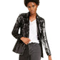 Blazer feminino com lantejoulas e um botão da INC International Concepts, preto, tamanho extrapequeno