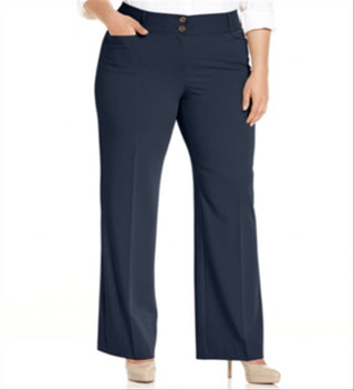 Calça feminina Alfani Plus Curvy Fit Slimming Bootcut Azul Tamanho 16