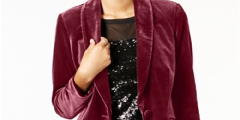 Blazer de veludo feminino INC International Concepts marrom tamanho G