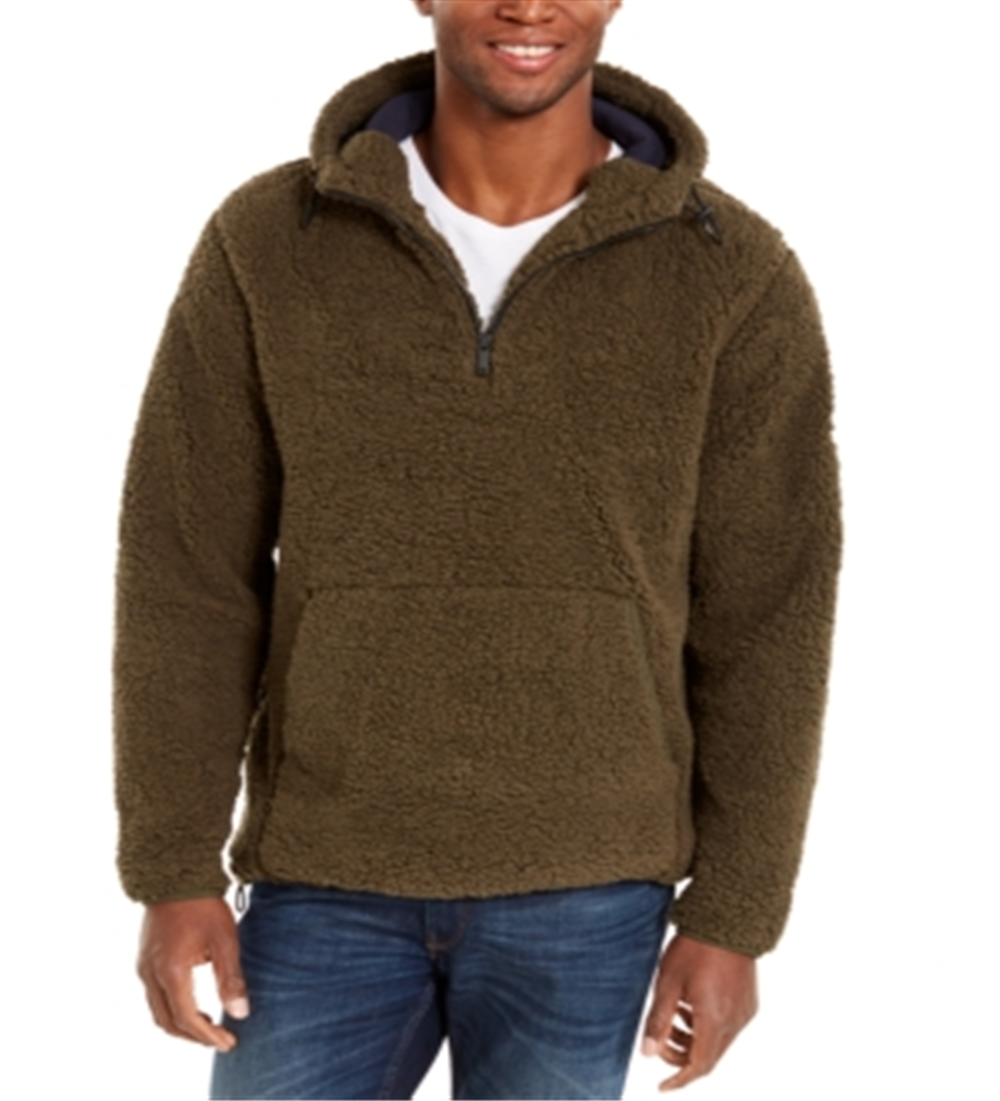 Suéter DKNY Sherpa Masculino com Zíper de 1/4 Verde Tamanho XX-G