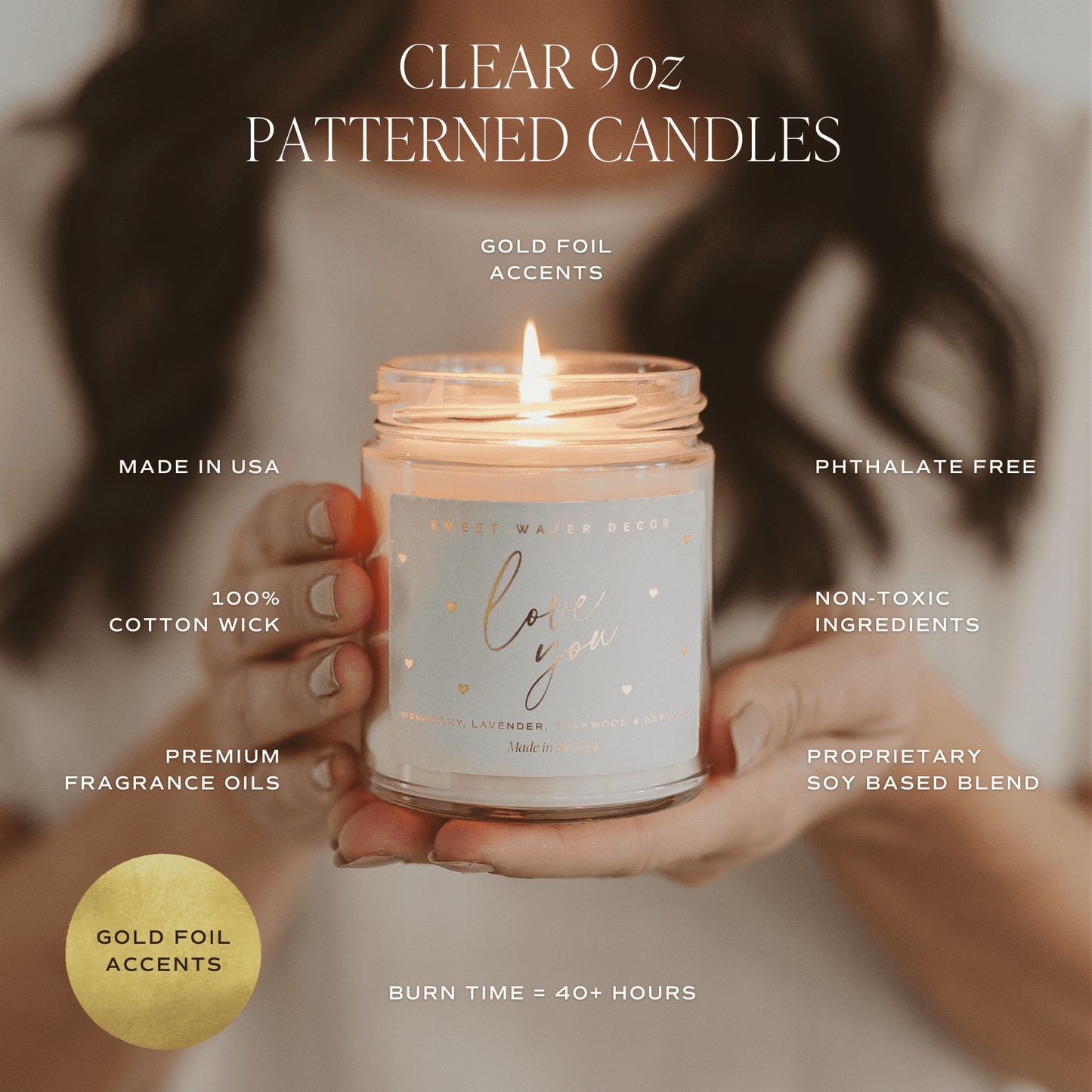 Happy Birthday Soy Candle - Clear Patterned Jar - 9 oz