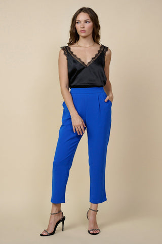 Calça feminina afunilada com cós elástico reciclado Skies Are Blue, tamanho G