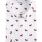 Camisa social masculina Bar III Slim Fit com estampa Scottie elástica, branca, tamanho 14,5 x 32-33