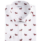 Camisa social masculina Bar III Slim Fit com estampa Scottie elástica, branca, tamanho 14,5 x 32-33