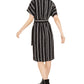 Vestido feminino Alfani listrado com amarração na cintura, preto, tamanho pequeno grande