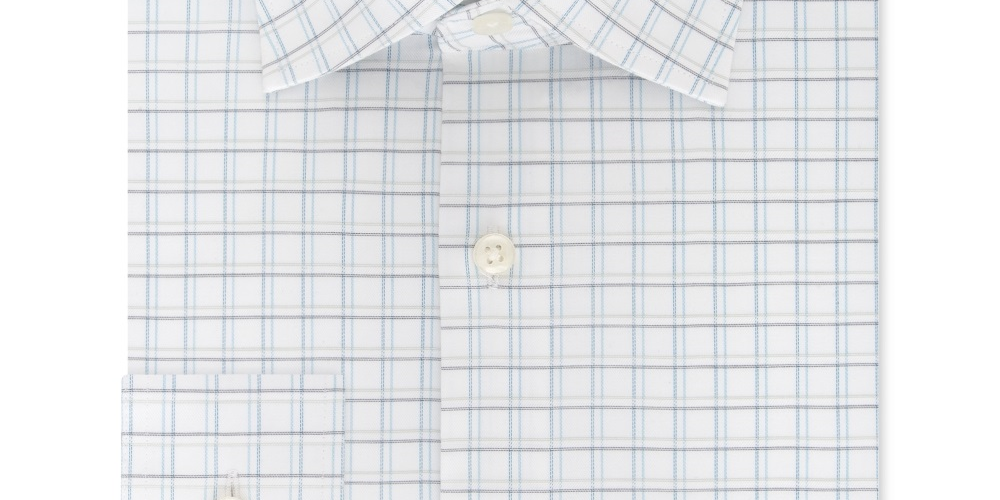 Camisa social masculina Michael Kors xadrez com gola clássica elástica, tamanho branco, 18x36-37
