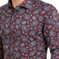 Camisa social masculina Bar III Max Cotton Paisley Borgonha Tamanho P