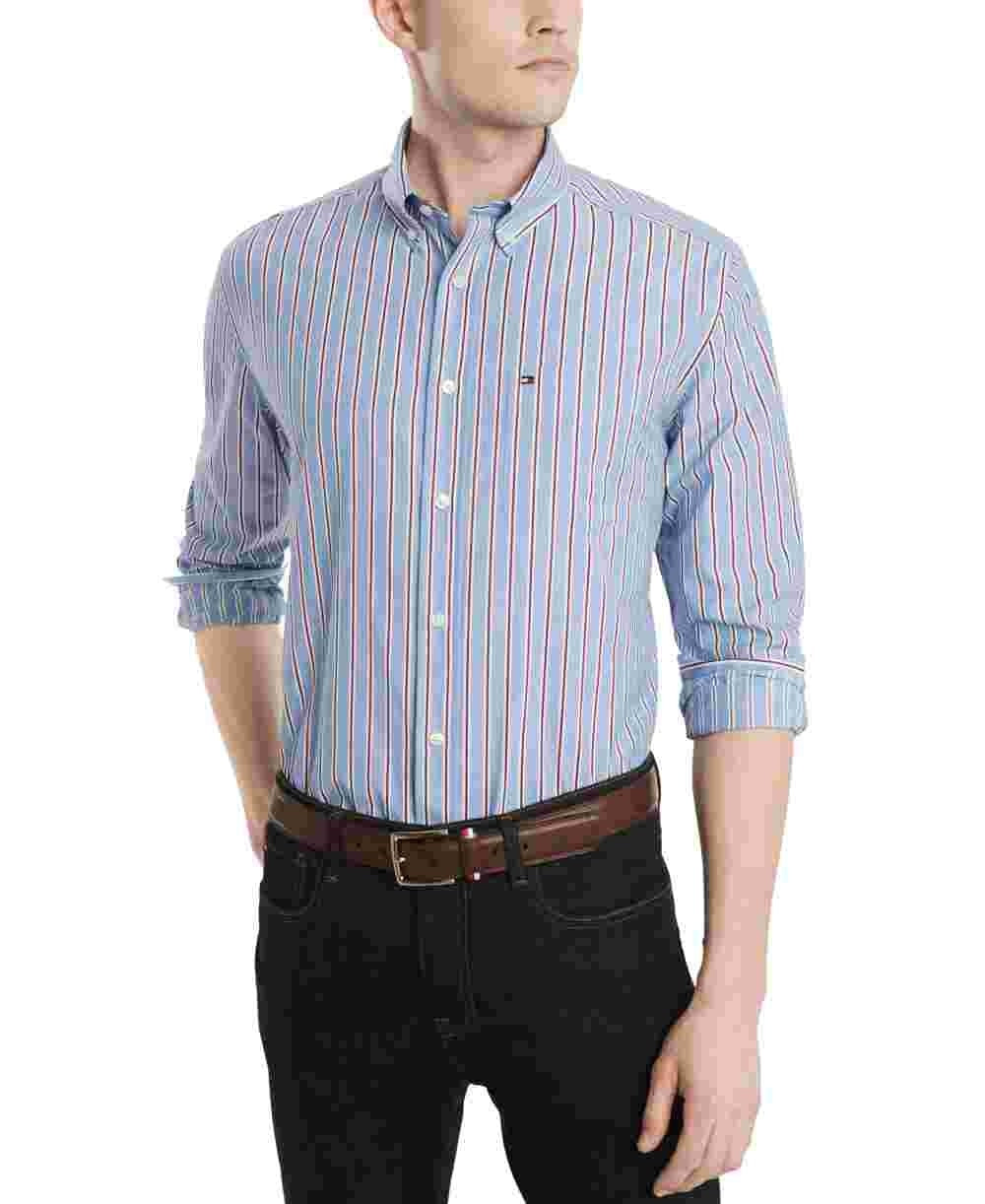 Camisa Tommy Hilfiger Classic Fit Masculina Azul Tamanho P