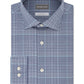 Camisa xadrez slim fit masculina Michael Kors com botões - Azul, tamanho 16x34-35
