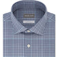 Camisa xadrez slim fit masculina Michael Kors com botões - Azul, tamanho 16x34-35
