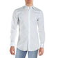 Camisa social masculina ALFANI com gola geométrica branca e corte slim, tamanho grande