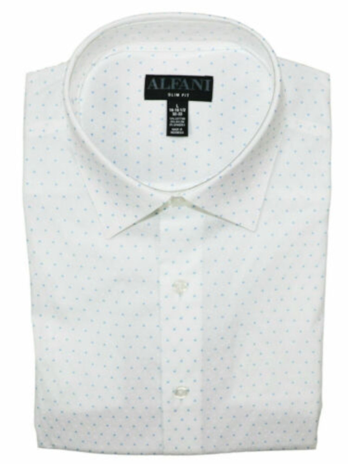Camisa social masculina Alfani com gola branca, tamanho 15,5 x 32-33
