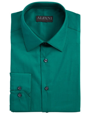 Camisa social masculina Alfani Slim Fit Performance Stretch Easy Care Solid, verde, tamanho 15,5x34-35