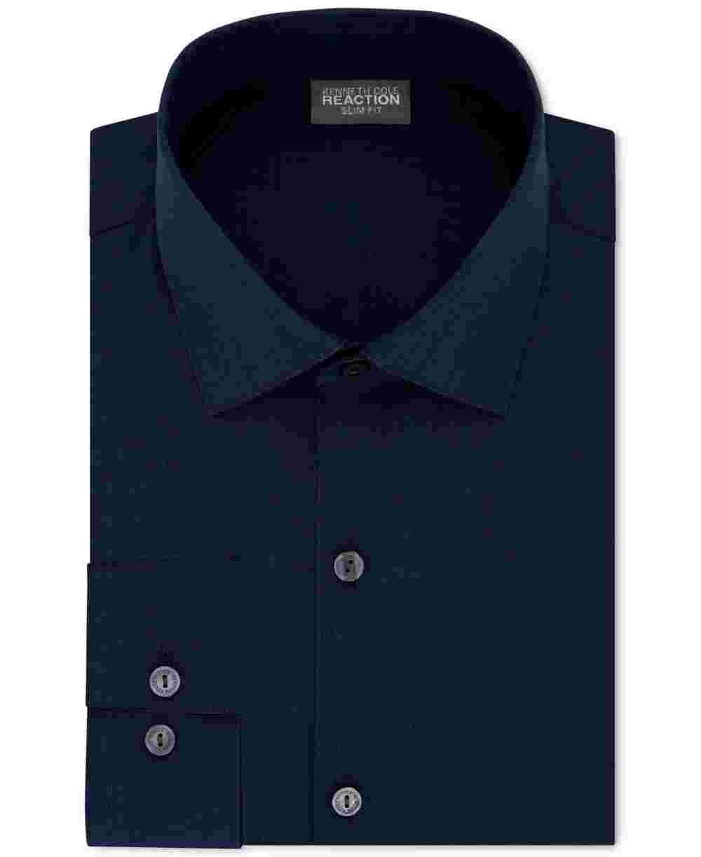 Camisa social masculina com gola Kenneth Cole, azul, tamanho 15 x 32 x 33