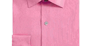 Camisa social masculina Alfani com gola pontiaguda e ajuste clássico, rosa, tamanho 17,5 x 32 x 33