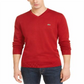 Suéter Lacoste Masculino Gola V Vermelho Tamanho 3XL