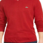 Suéter Lacoste Masculino Gola V Vermelho Tamanho 3XL