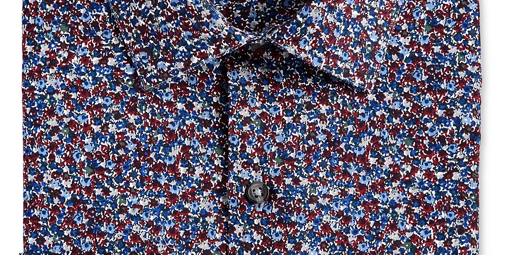 Camisa social masculina Bar III com gola azul, tamanho 14,5 x 32 x 33