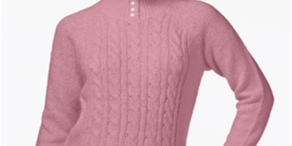 Karen Scott Suéter Feminino de Tricô com Cabo Mellow Rose Tamanho Pequeno GG