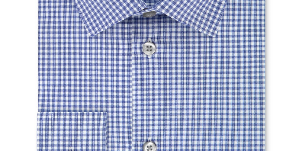 Camisa social masculina xadrez Kenneth Cole, lavável à máquina, azul, tamanho 18 18/5