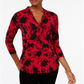 Top estampado feminino Charter Club rosa - tamanho pequeno GG