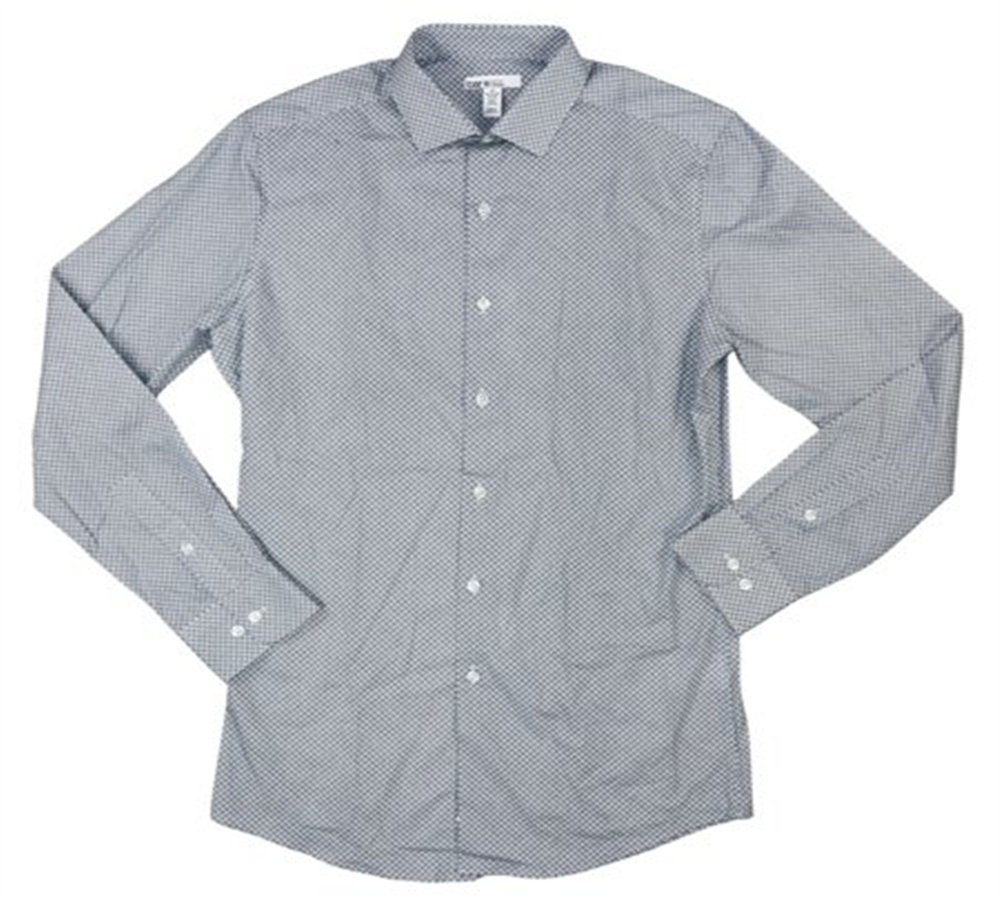 Camisa social masculina clássica com estampa floral azul-marinho, tamanho G
