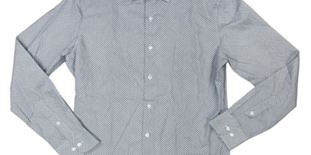 Camisa social masculina clássica com estampa floral azul-marinho, tamanho G