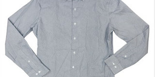 Camisa social masculina clássica com estampa floral azul-marinho, tamanho G