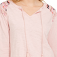 Blusa feminina bordada com ombro estilo &amp; co, rosa, tamanho GG